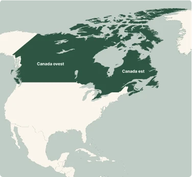 Mappa del tour di Canada settentrionale