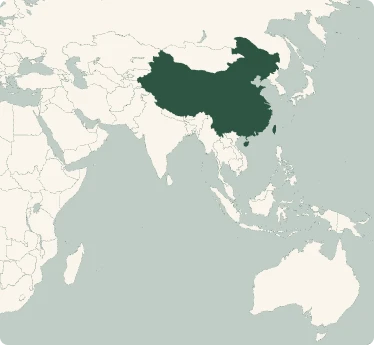 Mappa del tour di Cina