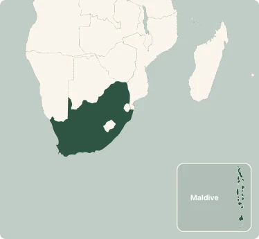 Mappa del tour di South Africa & Maldive